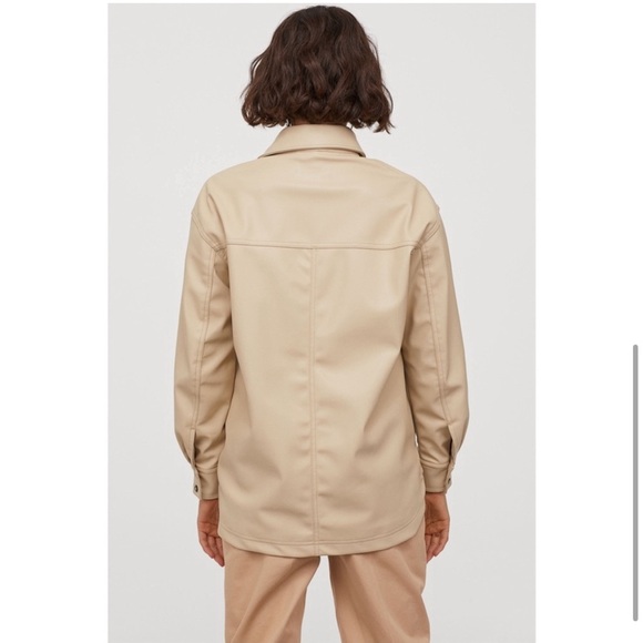 H&M Faux Leather Shirt Jacket - Picture 10 of 14
